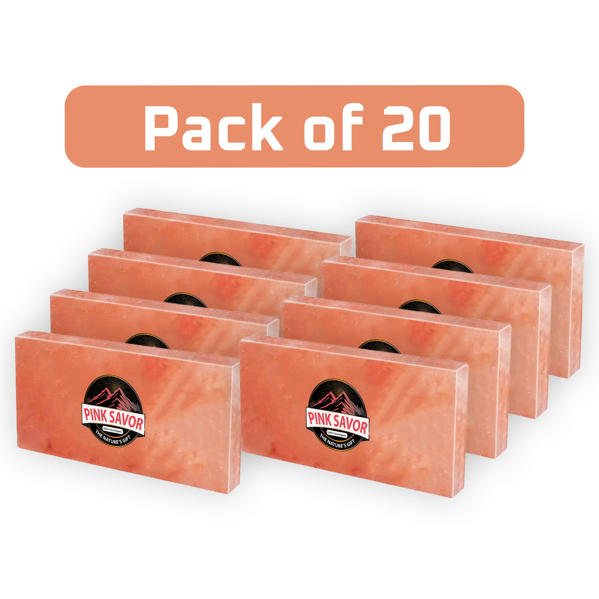 Himalayan Pink Salt Tiles 8x4x1 Pack of 20