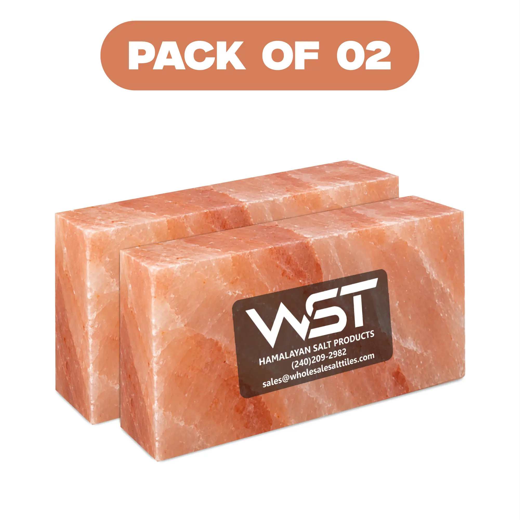 8x4x2 Himalayan salt bricks pack of 2